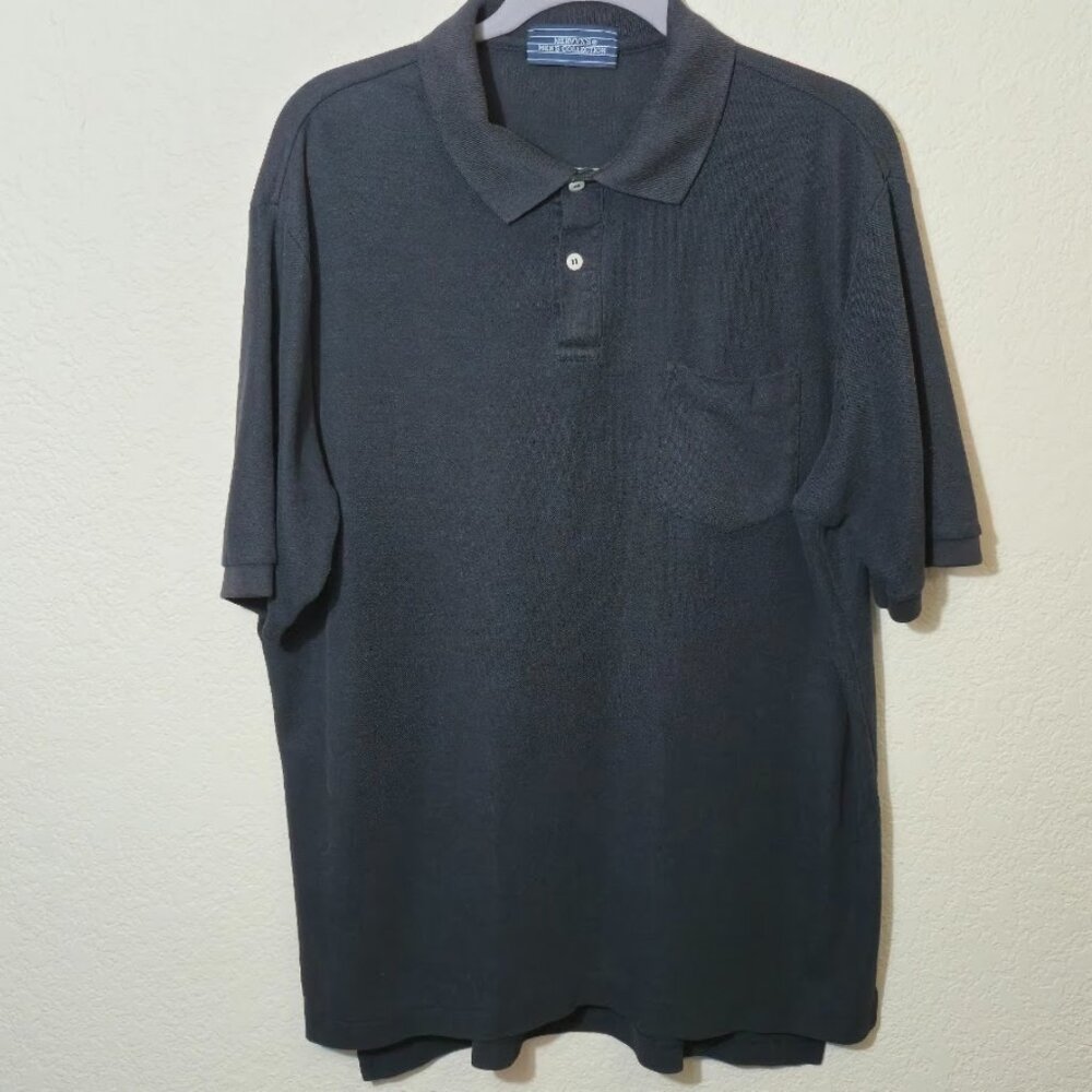 VTG Mervyn's Men's Collection Black Polo Shirt - L